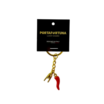 CORNO MANO GOLD KEYRING